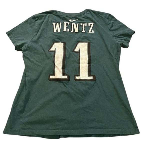 977-Green Nike Philadelphia Eagles Carson Wentz women's T-shirt #NFL #Eagles - Picture 1 of 5